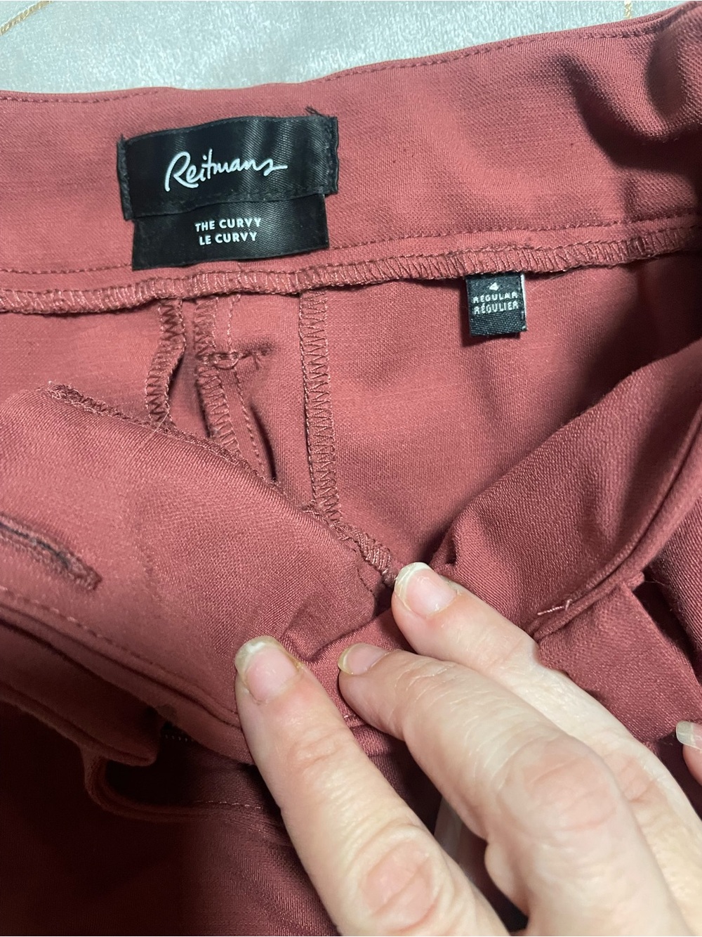 Women's Tailored Slim Ankle Pants - Rust Coloured by Reitmans Size 4 - Picture 6 of 6